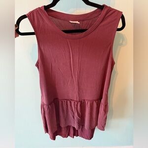 MOTE Women's Blouse Bluch Sleeveless Tunic Shirt Size Medium High Low Hem